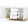 Buffet/bahut scandinave 144 cm chêne/blanc Losana