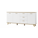 Buffet/bahut scandinave 192 cm chêne/blanc Losana