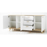 Buffet/bahut scandinave 192 cm chêne/blanc Losana