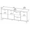Buffet/bahut scandinave 192 cm chêne/blanc Losana