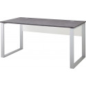 Bureau droit moderne blanc/basalte Mezzo