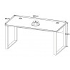 Bureau droit moderne blanc/basalte Mezzo