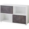 Armoire basse de bureau moderne blanc/basalte Mezzo