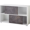 Armoire basse de bureau moderne blanc/basalte Mezzo