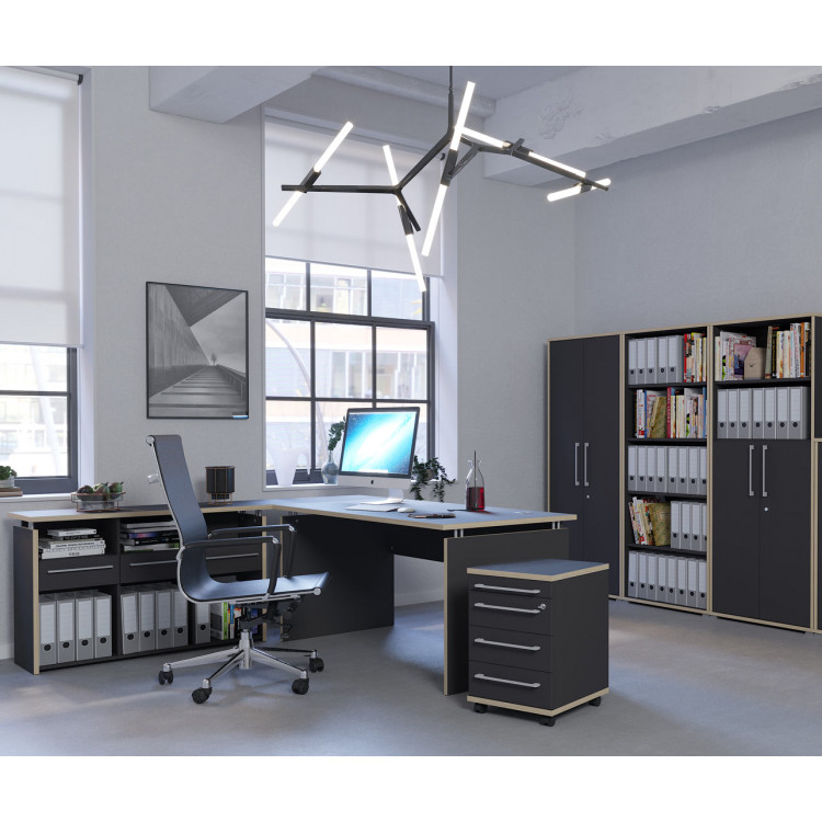 Ensemble de bureau contemporain anthracite Garland