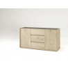 Buffet/bahut contemporain 170 cm chêne/gris marbré Enzo