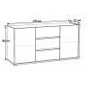 Buffet/bahut contemporain 170 cm chêne/gris marbré Enzo