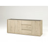 Buffet/bahut contemporain 220 cm chêne/gris marbré Enzo