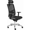 Fauteuil de bureau contemporain en PU noir Octavio