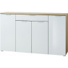 Buffet/bahut moderne 178 cm blanc/chêne Omaha