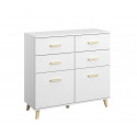 Commode scandinave 2 portes/4 tiroirs blanche Annick