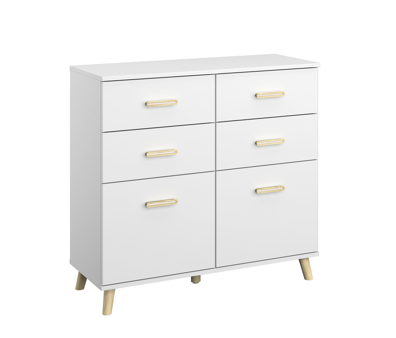 Commode scandinave 6 tiroirs blanche Annick