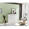 Buffet/bahut contemporain 134 cm blanc/chêne Célina