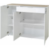 Buffet/bahut contemporain 134 cm blanc/chêne Célina