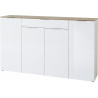 Buffet/bahut contemporain 179 cm blanc/chêne Célina