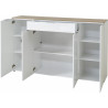 Buffet/bahut contemporain 179 cm blanc/chêne Célina