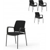 Chaise d'accueil noire (lot de 4) Kristina