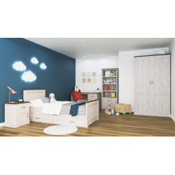 Chambre enfant contemporaine chêne clair/marron Solange