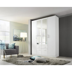 Armoire contemporaine 181 cm blanche Alban