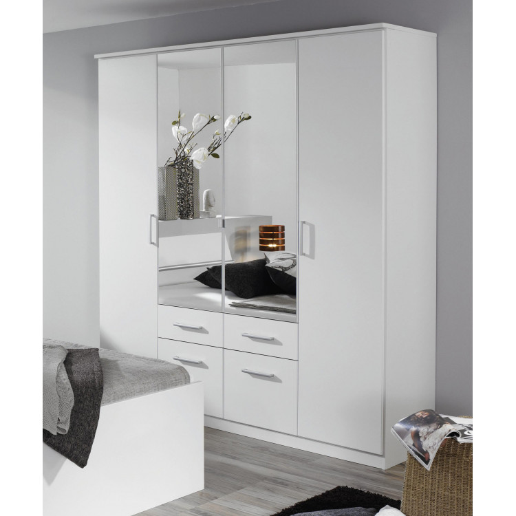 Armoire adulte moderne 181 cm blanche Apollina