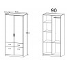 Armoire contemporaine blanche 91 cm Epsylon