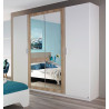 Chambre adulte contemporaine blanc/chêne Nahel I