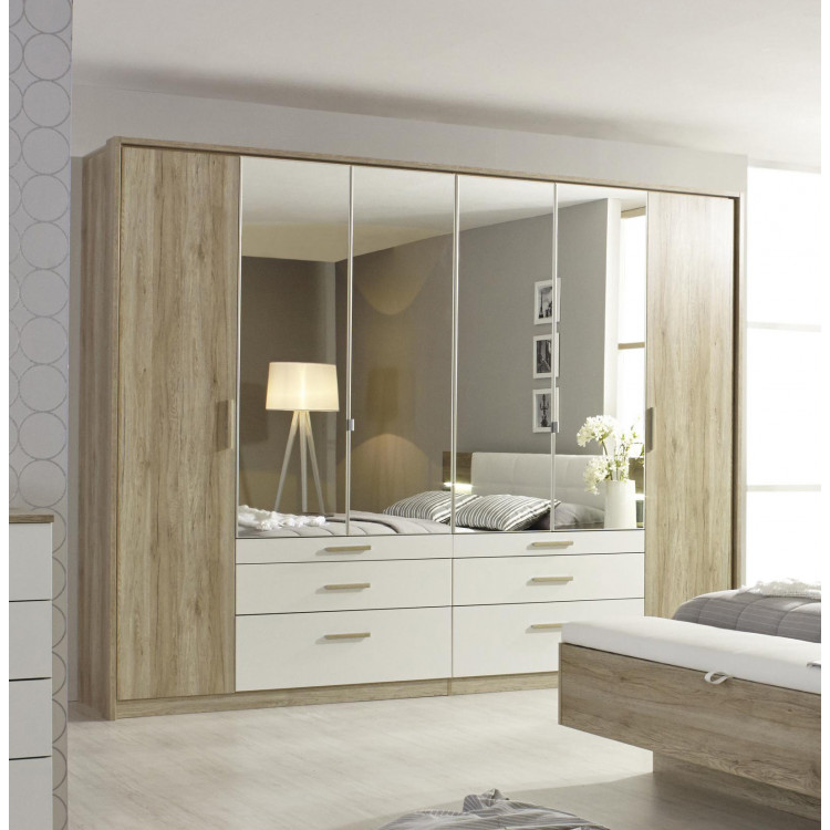 Armoire adulte moderne 271 cm chêne/blanc Mirsa