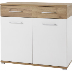 Buffet/bahut contemporain 96 cm chêne/blanc Curtys