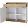 Buffet/bahut contemporain 96 cm chêne/blanc Curtys