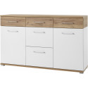 Buffet/bahut contemporain 144 cm chêne/blanc Curtys