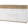 Buffet/bahut contemporain 144 cm chêne/blanc Curtys