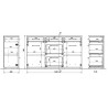 Buffet/bahut contemporain 144 cm chêne/blanc Curtys