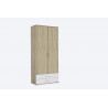 Armoire contemporaine 85 cm chêne/blanc Lazaro