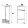 Armoire contemporaine 85 cm chêne/blanc Lazaro