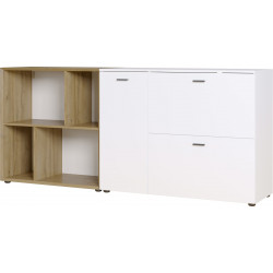 Buffet/bahut scandinave 186 cm blanc/chêne Joshua