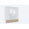 Armoire contemporaine 168 cm blanc/chêne Lazaro