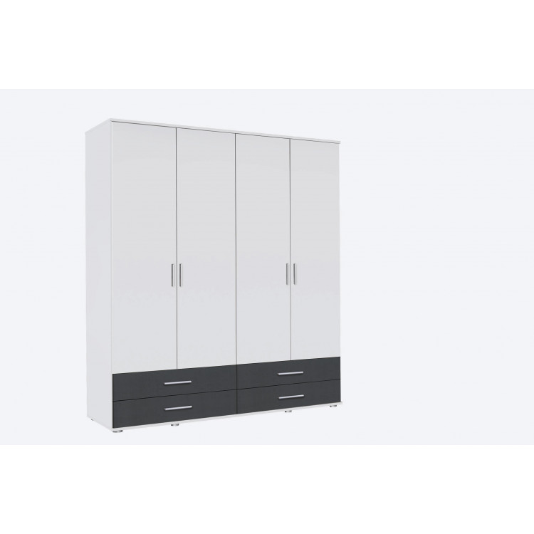 Armoire contemporaine 168 cm blanc/anthracite Lazaro