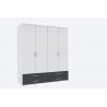 Armoire contemporaine 168 cm blanc/anthracite Lazaro