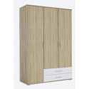 Armoire contemporaine 127 cm chêne/blanc Lazaro