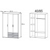 Armoire contemporaine 127 cm chêne/blanc Lazaro