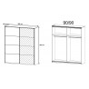 Armoire adulte design blanc/chromé Alexandra