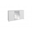 Commode design 140 cm blanc/chrome Alexandra