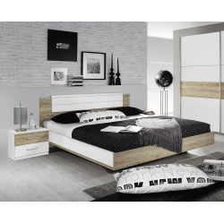 Lit adulte contemporain avec chevets Orchidee