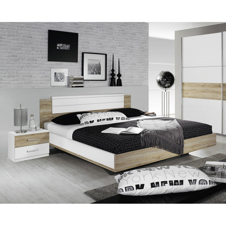 Lit adulte contemporain avec chevets Orchidee