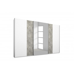 Armoire moderne 278 cm blanc/béton Carolina