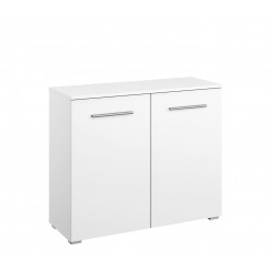 Commode moderne 2 portes blanche Carolina