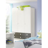 Armoire enfant contemporaine 136 cm gris/blanc Flipper