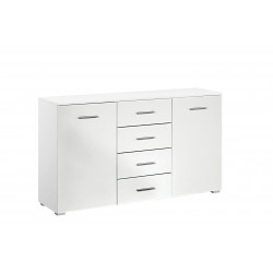 Commode contemporaine blanche 2 portes/4 tiroirs Florentine