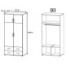 Armoire contemporaine 92 cm Jamie