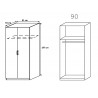 Armoire contemporaine 91 cm Noa